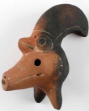 PRE COLUMBIAN TWO TONE BURNISHED CLAY OCARINA