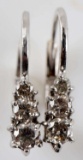 .4 TCW PAIR DIAMOND & 14K WHITE GOLD EARRINGS
