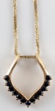 14K GOLD & SAPPHIRE PENDANT W 14K GOLD CHAIN