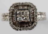 10 KT WHITE GOLD DIAMOND WEDDING RING .41 TCW