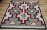 NATIVE AMERICAN GEOMETRIC WOOL AREA RUG 6 X 4 FT