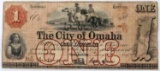 1857 NEBRASKA TERRITORY OMAHA OBSOLETE BANKNOTE