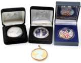 AMERICAN SILVER EAGLE ENHANCED COIN LOT OF FOUR
