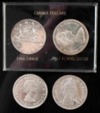 4 BU CANADA SILVER DOLLAR COINS 65 1966 1967 1958