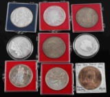 10 DIFFERENT 1 OZT 999 FINE SILVER ROUND LOT