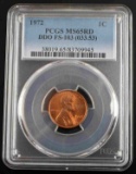 1972 LINCOLN CENT PCGS MS65RD DDO FS-103