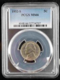 1952 S JEFFERSON NICKEL MS 66 PCGS