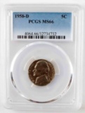 1958 D JEFFERSON NICKEL PCGS MS66
