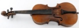 VINTAGE TO ANTIQUE VIOLIN W STRINGS BRIDGE & CASE