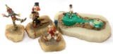 1980'S RON LEE CLOWN ART SCULPTURE FIGURE LOT OF 4