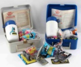 2 1982 BATMAN LUNCH BOX LOT WITH HAPPY MEAL TOYS