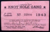 1943 ST LOUIS CARDINALS KNOT HOLE GANG MEMBERSHIP