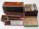 25 ANTIQUE MAGIC LANTERN SLIDES AND 82 VIEWMASTER