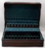 VINTAGE MULTI-TIERED WOODEN SILVERWARE CHEST