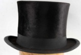 ANTIQUE AMERICAN HAT BEAVER FUR TOP HAT