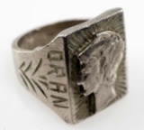 STERLING SILVER ORAN AFRICA WWII TRENCH ART RING