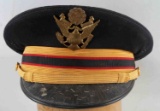 WWII US AMERICAN ARMY OFFICERS VISOR CRUSHER CAP