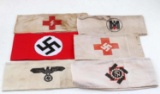 WWII GERMAN THIRD REICH ARMBAND LOT OF 6