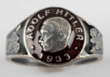 WWII GERMAN THIRD REICH HITLER 1933 SILVER RING