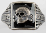 WWII GERMAN THIRD REICH SS TOTENKOPF SILVER RING