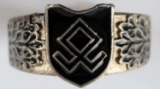 WWII GERMAN THIRD REICH SS DIVISION SILVER RING
