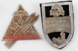 WWII GERMAN 3RD REICH NSFK SS PLAQUE & SHIELD LOT