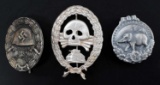 WWII GERMAN 3RD REICH TANK & WOUND BADGE LOT OF 3