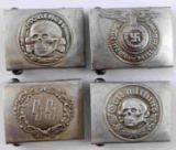 WWII GERMAN THIRD REICH SS BELT BUCKLE LOT OF FOUR