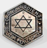 WWII GERMAN THIRD REICH WARSAW GHETTO POLICE BADGE