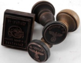 WWII GERMAN THIRD REICH HAND STAMP LOT OF THREE