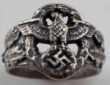 WWII GERMAN THIRD REICH SS POLICE SILVER RING