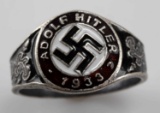 WWII GERMAN THIRD REICH 1933 HITLER SILVER RING
