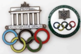 WWII GERMAN 1936 OLYMPIC GAMES BADGE LOT OF 2