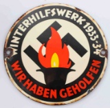 WWII GERMAN WINTERHILFSWERK COLLECTION STREET SIGN