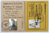 WWII GERMAN THIRD REICH SS AUSWEIS LOT OF 2