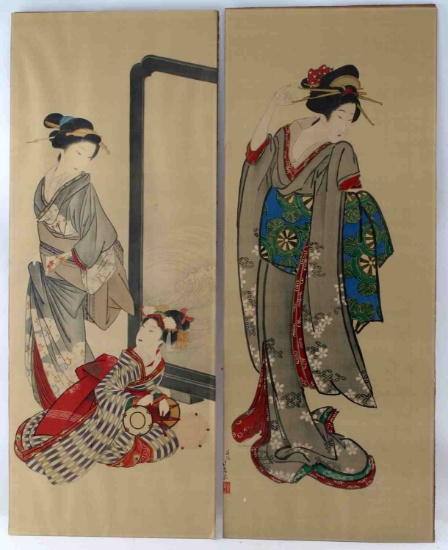 PAIR OF BEAUTIFUL 19TH CENTURY WOODBLOCK PRINTS