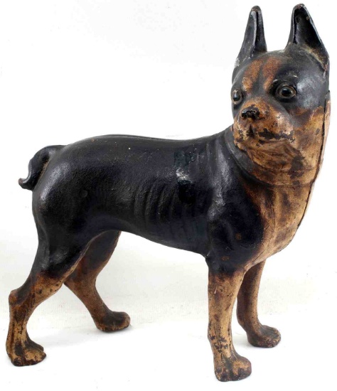 ANTIQUE HUBLEY BOSTON TERRIER CAST IRON DOOR STOP