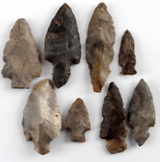 NATIVE AMERICAN GROUND FIND ARROWHEAD LOT OF 8