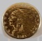 MENS 2.5 DOLLAR INDIAN GOLD COIN SIZE 9.5 RING