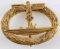 WWII GERMAN KRIEGSMARINE U BOAT BADGE IN GOLD