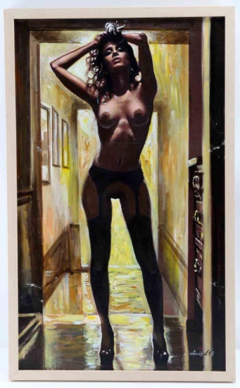 KOSTIANTYN AKSONOV OIL ON CANVAS NUDE FEMALE