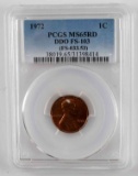 1972 LINCOLN CENT PCGS MS65 RD DDO FS-103