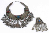 LOT TWO NEPALESE PIECES JEWELRY PENDANT & TORQUE