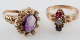 LOT TWO 10K VINTAGE ESTATE WOMENS RINGS DIAMOND