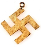 WWII GERMAN THIRE REICH 14KT GOLD SWASTIKA PENDANT