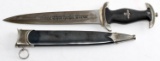 WWII GERMAN SS DRESS DAGGER W SCABBARD