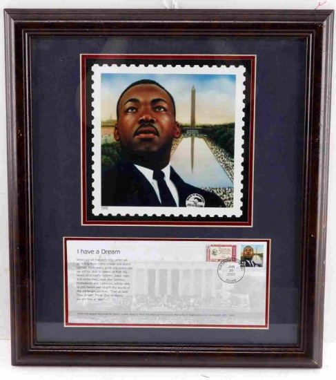 MARTLIN LUTHER KING JR FRAMED STAMP COLLECTIBLE