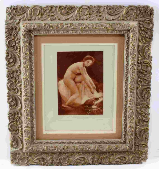 LITHOGRAPH AFTER GUSTAVE COURTOIS NUDE EROTICA