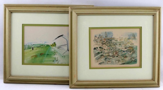 LOT OF 2 FRAMED RAOUL DUFY LITHOGRAPHS & SKETCHES