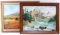 TWO VINTAGE MOUNTAIN LANDSCAPES OIL ON CANVAS